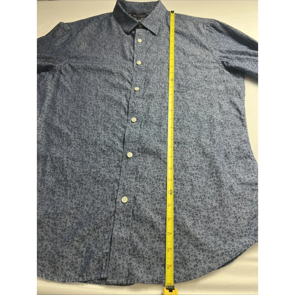 Banana Republic Men's Shirt Sz Large Soft Wash Tailored Slim Fit Blue Floral A38